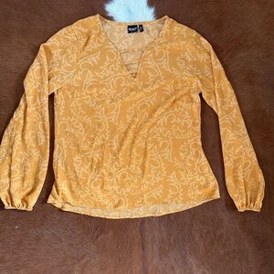 Western Boot Stitch V-Neck Blouse